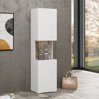 Product photograph of Azusa Wooden Display Cabinet With 1 Door In Matt White from Furniture in Fashion