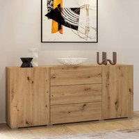 Product photograph of Azusa Wooden Sideboard With 2 Doors 3 Drawers In Artisan Oak from Furniture in Fashion