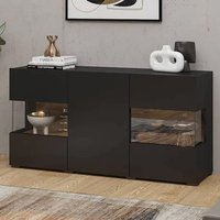 Product photograph of Azusa Wooden Sideboard With 3 Doors In Matt Black from Furniture in Fashion