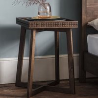 Product photograph of Bahia Wooden Square Bedside Table In Brown from Furniture in Fashion