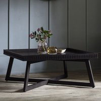 Product photograph of Bahia Wooden Square Coffee Table In Matt Black Charcoal from Furniture in Fashion