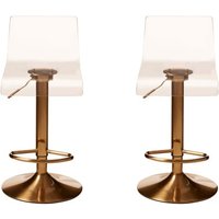 Product photograph of Baino Clear Acrylic Bar Chairs With Gold Base In A Pair from Furniture in Fashion