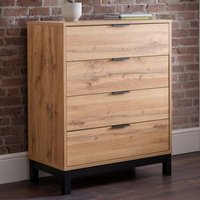 Product photograph of Baara Wooden Chest Of 4 Drawers In Oak from Furniture in Fashion