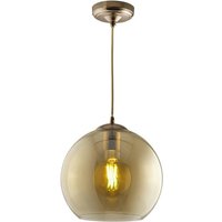 Product photograph of Balls Medium Amber Glass Ceiling Pendant Light In Antique Brass from Furniture in Fashion