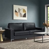 Product photograph of Baltic Faux Leather 3 Seater Sofa In Black from Furniture in Fashion