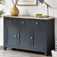 Product photograph of Baqia Wooden Sideboard With 3 Doors 3 Drawers In Dark Grey from Furniture in Fashion