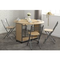 Product photograph of Baraboo Wooden Butterfly Extending Dining Table With 4 Chairs from Furniture in Fashion