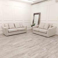 Product photograph of Barbon Fabric 3 2 Seater Sofa Set In Beige from Furniture in Fashion