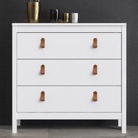 Product photograph of Barcila Wooden Chest Of Drawers With 3 Drawers In White from Furniture in Fashion