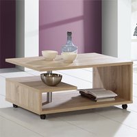 Product photograph of Barletta Wooden G-shape Coffee Table In Sonoma Oak from Furniture in Fashion