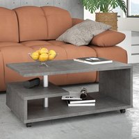 Product photograph of Barletta Wooden G-shape Coffee Table In Concrete Dark Grey from Furniture in Fashion