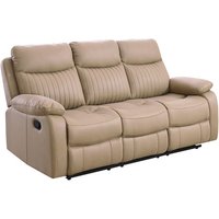 Product photograph of Barrie Manual Recliner Fabric 3 Seater Sofa In Brown from Furniture in Fashion