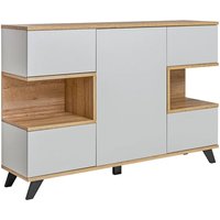 Product photograph of Barrie Wooden Sideboard With 5 Doors In Matt Grey from Furniture in Fashion