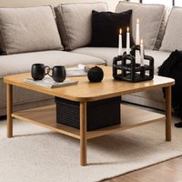 Product photograph of Barrie Wooden Coffee Table Square With Undershelf In Oak from Furniture in Fashion
