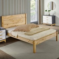 Product photograph of Brela Wooden King Size Bed In Waxed Pine from Furniture in Fashion