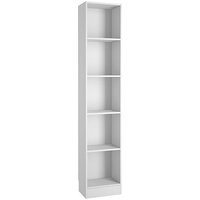 Product photograph of Baskon Wooden Narrow Bookcase With 5 Shelves In White from Furniture in Fashion