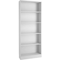 Product photograph of Baskon Wooden Wide Bookcase With 5 Shelves In White from Furniture in Fashion
