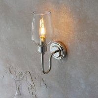 Product photograph of Bastrop Clear Glass Wall Light In Bright Nickel from Furniture in Fashion