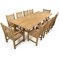 Product photograph of Bayle Wooden Extending Dining Table With 10 Chairs In Natural from Furniture in Fashion