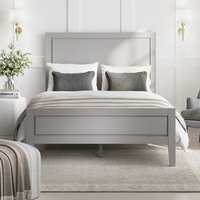 Product photograph of Bedford Wooden Double Bed In Cement Grey from Furniture in Fashion