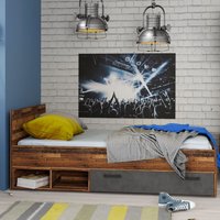 Product photograph of Beeston Wooden Large Single Bed In Walnut from Furniture in Fashion