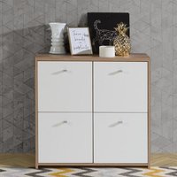 Product photograph of Beile Wooden Sideboard 4 Doors In Artisan Oak And White from Furniture in Fashion