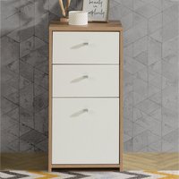 Product photograph of Beili Wooden Storage Cabinet With 1 Door 2 Drawers In White Oak from Furniture in Fashion