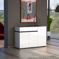 Product photograph of Belfort High Gloss Sideboard 3 Doors 1 Drawer In White Slate Grey from Furniture in Fashion