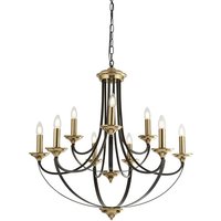 Product photograph of Belfry 9 Lights Pendant Light In Dark Bronze And Brass from Furniture in Fashion