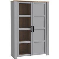 Product photograph of Belgin Wooden Display Cabinet 2 Doors In Grey And Oak from Furniture in Fashion