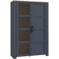 Product photograph of Belgin Wooden Display Cabinet 2 Doors In Navy And Oak from Furniture in Fashion