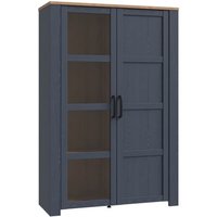 Product photograph of Belgin Display Cabinet 2 Doors In Riviera Oak And Navy from Furniture in Fashion