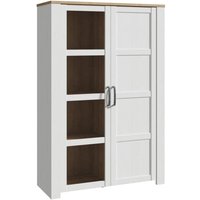 Product photograph of Belgin Wooden Display Cabinet 2 Doors In White And Oak from Furniture in Fashion