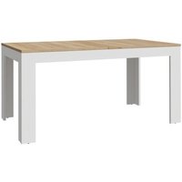Product photograph of Belgin Wooden Extending Dining Table In White And Oak from Furniture in Fashion