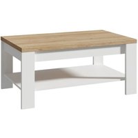 Product photograph of Belgin Wooden Coffee Table In Riviera Oak And White from Furniture in Fashion