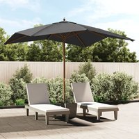 Product photograph of Belle Fabric Garden Parasol In Anthracite With Wooden Pole from Furniture in Fashion