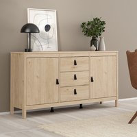 Product photograph of Bellevue Wooden Sideboard With 2 Doors 3 Drawers In Oak from Furniture in Fashion