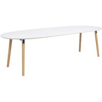 Product photograph of Bellini Wooden Extending Dining Table With Oak Legs In White from Furniture in Fashion