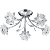 Product photograph of Bellis 5 Lights Clear Glass Semi Flush Ceiling Light In Chrome from Furniture in Fashion
