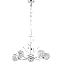 Product photograph of Bellis Ii 5 Lights Clear Glass Ceiling Pendant Light In Chrome from Furniture in Fashion