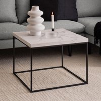 Product photograph of Bellmore Wooden Square Coffee Table In White Marble Effect from Furniture in Fashion
