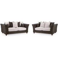 Product photograph of Bellvue Faux Leather 3 2 Seater Sofa Set In Grey from Furniture in Fashion