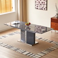 Product photograph of Belmonte High Gloss Extending Dining Table Large In Grey from Furniture in Fashion