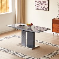 Product photograph of Belmonte High Gloss Extending Dining Table Small In Grey from Furniture in Fashion