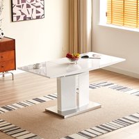 Product photograph of Belmonte High Gloss Extending Dining Table Small In White from Furniture in Fashion