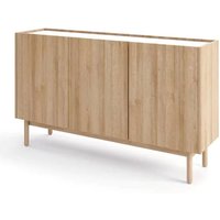 Product photograph of Belton Wooden Sideboard Large With 3 Doors In Riviera Oak from Furniture in Fashion