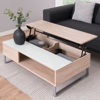 Product photograph of Bend Lift Up Wooden Coffee Table In Oak And White from Furniture in Fashion