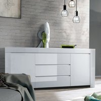 Product photograph of Benetti High Gloss Sideboard With 2 Doors 3 Drawers In White from Furniture in Fashion