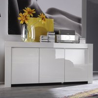 Product photograph of Benetti High Gloss Sideboard With 3 Doors In White from Furniture in Fashion