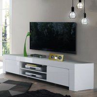 Product photograph of Benetti High Gloss Tv Stand With 2 Doors In White from Furniture in Fashion